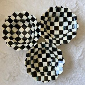 Mackenzie Childs Enamel Petal Serving Bowls